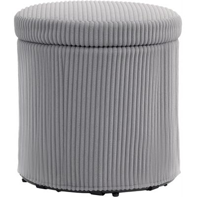 Homcom - Puff Storage Ø40x41 cm - Gris Claro - Ottoman Homcom - Puff Storage Ø40x41 cm - Gris Claro - Ottoman
