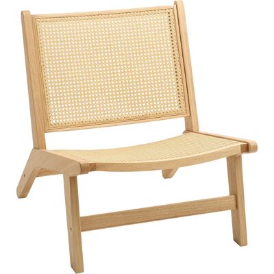 Homcom Butaca de Salón con Respaldo y Asiento Amplio de Ratán Marco de Madera para Dormitorio Sala de Estar Natural Homcom Butaca de Salón con Respaldo y Asiento Amplio de Ratán Marco de Madera para Dormitorio Sala de Estar Natural