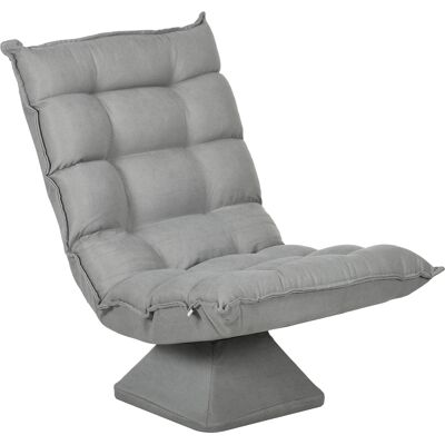 Homcom Sillón perezoso sillón relax diseño capitonado para salón con respaldo ajustable e inclinación giratorio 360° Aosom España Homcom Sillón perezoso sillón relax diseño capitonado para salón con respaldo ajustable e inclinación giratorio 360° Aosom España