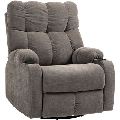 Homcom Sillón reclinable con reposapiés sillón reclinable giratorio hasta 150 kg marco de acero 88x96x108 cm Marrón claro Aosom España Homcom Sillón reclinable con reposapiés sillón reclinable giratorio hasta 150 kg marco de acero 88x96x108 cm Marrón claro Aosom España