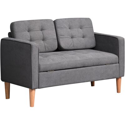 Homcom Sofá de 2 plazas con almacenamiento patas de madera sofá tapizado con aspecto de terciopelo para sala de estar 117x62x78 cm Aosom España Homcom Sofá de 2 plazas con almacenamiento patas de madera sofá tapizado con aspecto de terciopelo para sala de estar 117x62x78 cm Aosom España