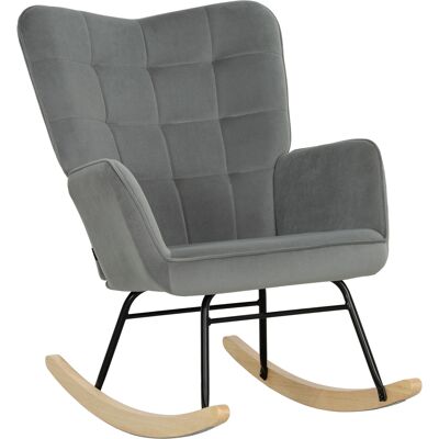 Sillón HOMCOM con Patines de Madera Curvados - Sala y Dormitorio Sillón HOMCOM con Patines de Madera Curvados - Sala y Dormitorio