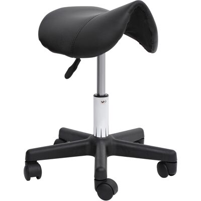 Homcom Taburete con silla ergonómica giratoria 360° altura ajustable revestimiento sintético Negro Aosom España Homcom Taburete con silla ergonómica giratoria 360° altura ajustable revestimiento sintético Negro Aosom España