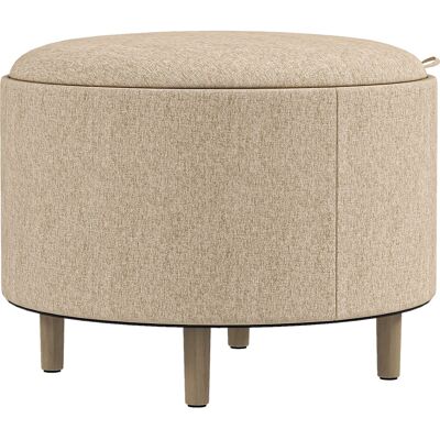 Homcom Puffs Redondo reposapiés taburete con almacenamiento bandeja reversible mueble 3 en 1 pata de madera Beige Aosom España Homcom Puffs Redondo reposapiés taburete con almacenamiento bandeja reversible mueble 3 en 1 pata de madera Beige Aosom España