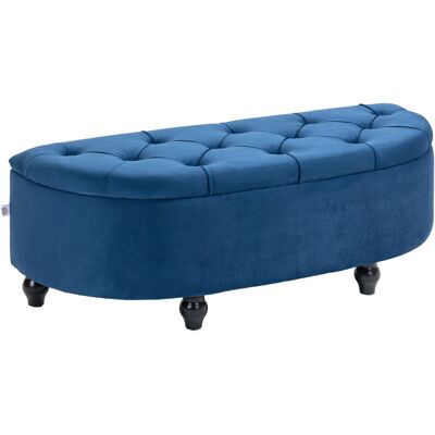 Homcom Banco de Almacenamiento con Tapa 2 en 1 Banco capitonado semicircular Patas de madera de caucho revestimiento de terciopelo Aosom España Homcom Banco de Almacenamiento con Tapa 2 en 1 Banco capitonado semicircular Patas de madera de caucho revestimiento de terciopelo Aosom España