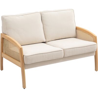 HOMCOM - 2-Sillón Chenille - Beige - 123x75x88 cm - Sofá HOMCOM - 2-Sillón Chenille - Beige - 123x75x88 cm - Sofá