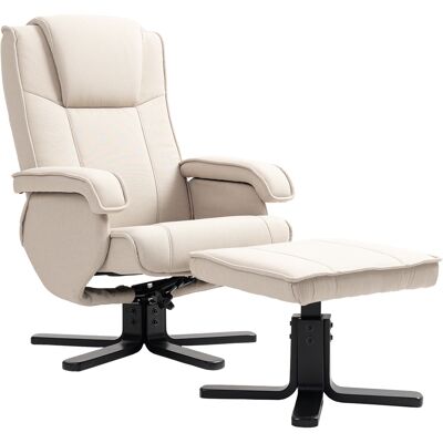 Homcom Sillón Relax Reclinable con Reposapiés Giratoria Tapizado en Lino con Base de Madera 67x87x96 cm Beige Aosom España Homcom Sillón Relax Reclinable con Reposapiés Giratoria Tapizado en Lino con Base de Madera 67x87x96 cm Beige Aosom España