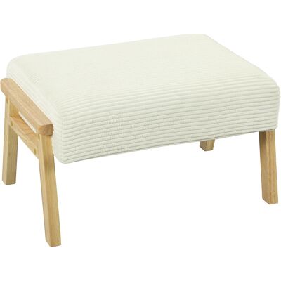 Homcom Taburete de asiento con cojín suave patas de madera reposapiés con diseño de cordón crema Aosom España Homcom Taburete de asiento con cojín suave patas de madera reposapiés con diseño de cordón crema Aosom España