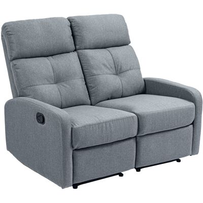 Homcom Sofá de 2 Plazas Reclinable Manual Tapizado en Lino con Reposapiés y Acolchado Grueso 118x95x101 cm Gris Homcom Sofá de 2 Plazas Reclinable Manual Tapizado en Lino con Reposapiés y Acolchado Grueso 118x95x101 cm Gris