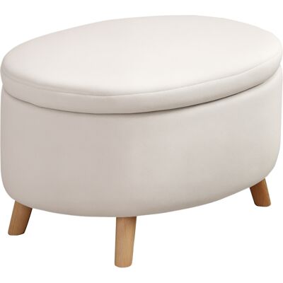 Homcom Banco de almacenamiento en terciopelo beige - Otomana Homcom Banco de almacenamiento en terciopelo beige - Otomana