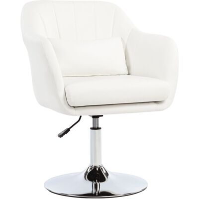 Homcom Sillón para Salón Giratorio 360° con Altura Ajustable Respaldo Envolvente Reposabrazos y Cojín 60x60x79-91 cm Blanco Homcom Sillón para Salón Giratorio 360° con Altura Ajustable Respaldo Envolvente Reposabrazos y Cojín 60x60x79-91 cm Blanco