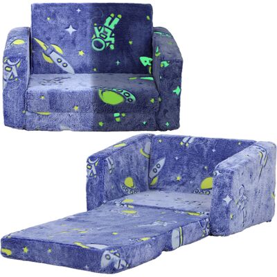AIYAPLAY Sofá Infantil Plegable 2 en 1 Tapizado de Tela Luminosa con Patrón Cósmico Cojín y Funda Lavables Azul AIYAPLAY Sofá Infantil Plegable 2 en 1 Tapizado de Tela Luminosa con Patrón Cósmico Cojín y Funda Lavables Azul