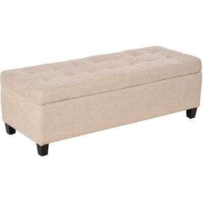 HOMCOM - - Lino Beige - 125x49x41,5 cm - Otomano de almacenamiento HOMCOM - - Lino Beige - 125x49x41,5 cm - Otomano de almacenamiento