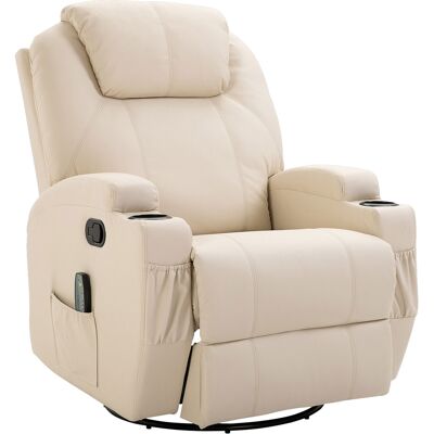 Homcom Sillón de masaje reclinable, sillón de relajación, respaldo y reposapiés ajustables, 84 x 92 x 109 cm, crema Homcom Sillón de masaje reclinable, sillón de relajación, respaldo y reposapiés ajustables, 84 x 92 x 109 cm, crema