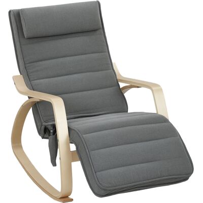 Homcom Silla Mecedora con Función de Masaje, Calefacción Lumbar, 3 Modos, Tela, Gris Homcom Silla Mecedora con Función de Masaje, Calefacción Lumbar, 3 Modos, Tela, Gris