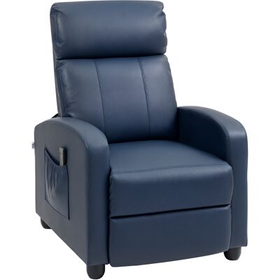 Homcom Sillón de Masaje Reclinable con Mando a Distancia Bolsillo Lateral y Temporizador Tapizado en PU 68x88x98 cm Azul Oscuro Homcom Sillón de Masaje Reclinable con Mando a Distancia Bolsillo Lateral y Temporizador Tapizado en PU 68x88x98 cm Azul Oscuro