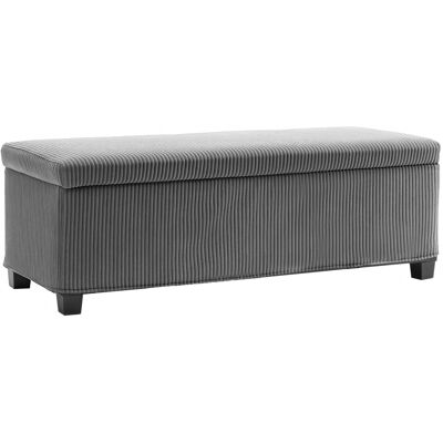 Homcom Banco Almacenaje Plegable Capacidad de 84 L 112x42x40 cm Tapizado en Pana Pie de Cama para Sala de Estar Dormitorio Gris Homcom Banco Almacenaje Plegable Capacidad de 84 L 112x42x40 cm Tapizado en Pana Pie de Cama para Sala de Estar Dormitorio Gris