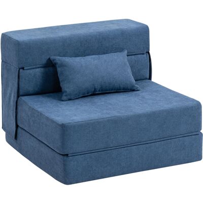 Homcom Sofá en el Suelo, Sofá Tapizado, Convertible en Colchón, Espuma, Cojín, Azul oscuro Homcom Sofá en el Suelo, Sofá Tapizado, Convertible en Colchón, Espuma, Cojín, Azul oscuro