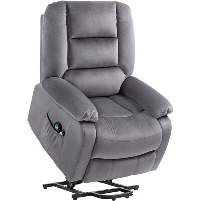 Homcom Sillón de televisión con ayuda para levantarse, función de calor y masaje, mando a distancia y bolsillo lateral, Gris oscuro Homcom Sillón de televisión con ayuda para levantarse, función de calor y masaje, mando a distancia y bolsillo lateral, Gris oscuro