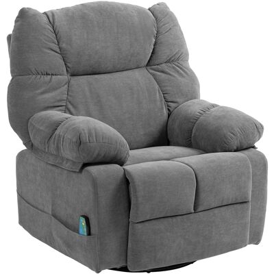 Homcom Sillón Reclinable con Función de Masaje, Función de Cama, Sillón Giratorio con Masaje, 4 Bolsillos Laterales y Mando a Distancia Homcom Sillón Reclinable con Función de Masaje, Función de Cama, Sillón Giratorio con Masaje, 4 Bolsillos Laterales y Mando a Distancia