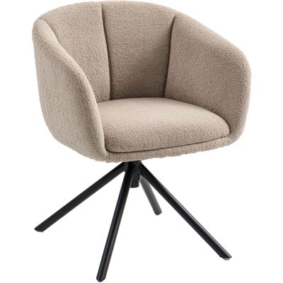 Homcom Sillón, Silla tapizada con cómoda silla giratoria, cubierta acogedora, hasta 120 kg, Marrón Claro Homcom Sillón, Silla tapizada con cómoda silla giratoria, cubierta acogedora, hasta 120 kg, Marrón Claro