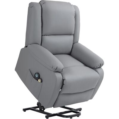 Homcom Sillón Levanta Personas Eléctrico con 8 Punto de Masaje Función de Calentamiento 2 Controles Remotos y Bolsillo Gris Homcom Sillón Levanta Personas Eléctrico con 8 Punto de Masaje Función de Calentamiento 2 Controles Remotos y Bolsillo Gris