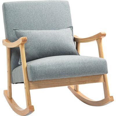 Homcom Silla Mecedora con Cojín Lumbar Respaldo Amplio y Base de Madera para Salón o Dormitorio 65x87x84 cm Gris Claro Aosom España Homcom Silla Mecedora con Cojín Lumbar Respaldo Amplio y Base de Madera para Salón o Dormitorio 65x87x84 cm Gris Claro Aosom España