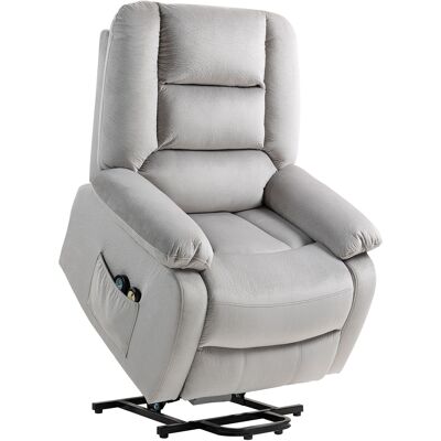 Homcom Sillón para personas mayores con función de masaje, 90x93x110cm, Gris claro Homcom Sillón para personas mayores con función de masaje, 90x93x110cm, Gris claro