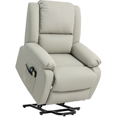 Homcom Sillón Levanta Personas Eléctrico con 8 Punto de Masaje Función Calentamiento 2 Controles Remotos y Bolsillo Gris Claro Homcom Sillón Levanta Personas Eléctrico con 8 Punto de Masaje Función Calentamiento 2 Controles Remotos y Bolsillo Gris Claro