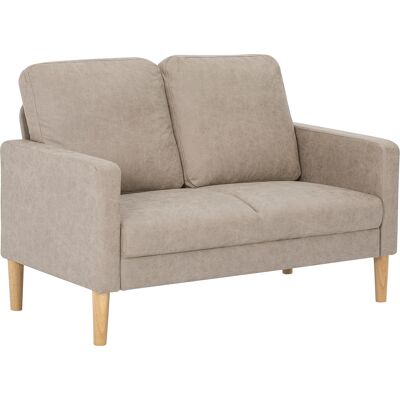 Homcom Sofá de 2 Plazas Tapizado en Microfibra con Patas de Madera Reposabrazos 130x78x85 cm Crema Homcom Sofá de 2 Plazas Tapizado en Microfibra con Patas de Madera Reposabrazos 130x78x85 cm Crema
