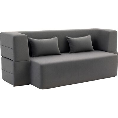 Homcom Sofá cama de 2 plazas de espuma, sofá cama con reposabrazos anchos, 2 cojines, capacidad 360 kg, Gris Homcom Sofá cama de 2 plazas de espuma, sofá cama con reposabrazos anchos, 2 cojines, capacidad 360 kg, Gris