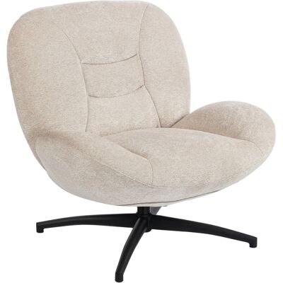 Homcom Silla tapizada giratoria, sillón de acento con relleno de algodón PP, tapizado de tela, base de acero, Blanco crema Homcom Silla tapizada giratoria, sillón de acento con relleno de algodón PP, tapizado de tela, base de acero, Blanco crema