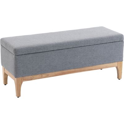Homcom Banco de almacenaje, cofre con tapa desmontable estilo escandinavo, en tejido lino, 110 x 39 x 45 cm, gris Aosom España Homcom Banco de almacenaje, cofre con tapa desmontable estilo escandinavo, en tejido lino, 110 x 39 x 45 cm, gris Aosom España