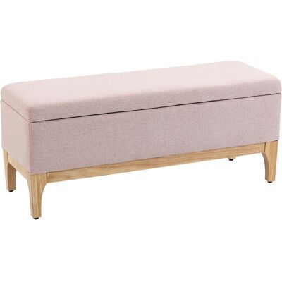 Homcom Banco de almacenamiento, arcón con tapa extraíble estilo escandinavo, en tejido lino, 110 x 39 x 45 cm, rosa Aosom España Homcom Banco de almacenamiento, arcón con tapa extraíble estilo escandinavo, en tejido lino, 110 x 39 x 45 cm, rosa Aosom España