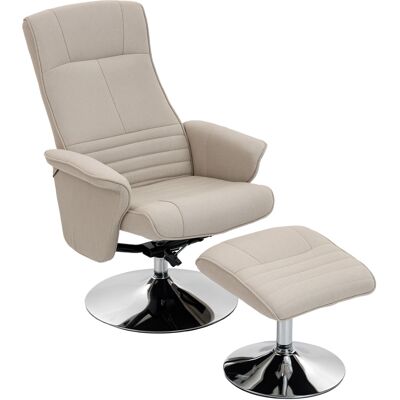 Homcom Sillón relax reclinable 135° giratorio 360° con reposapiés tapizado en tela beige Aosom España Homcom Sillón relax reclinable 135° giratorio 360° con reposapiés tapizado en tela beige Aosom España