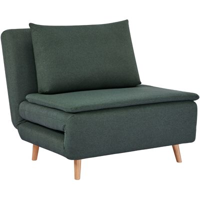 Homcom Sillón cama 3 en 1 con función de cama, butaca reclinable, respaldo ajustable, patas de madera de haya, cojín, Verde oscuro Aosom España Homcom Sillón cama 3 en 1 con función de cama, butaca reclinable, respaldo ajustable, patas de madera de haya, cojín, Verde oscuro Aosom España