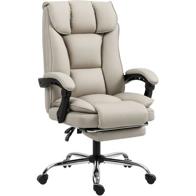 Homcom Sillón de Oficina en Cuero Sintético Caqui con Reposapiés Respaldo y Altura Reclinable Acolchado Grueso Tapizada Aosom España Homcom Sillón de Oficina en Cuero Sintético Caqui con Reposapiés Respaldo y Altura Reclinable Acolchado Grueso Tapizada Aosom España