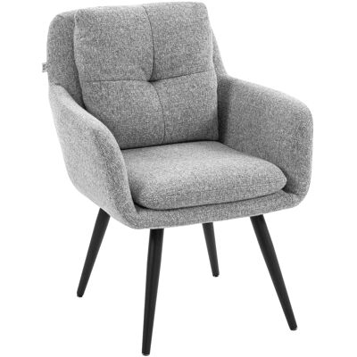 Homcom Sillón de acento moderno, sillón tapizado con patas metálicas, aspecto lino, Gris claro Aosom España Homcom Sillón de acento moderno, sillón tapizado con patas metálicas, aspecto lino, Gris claro Aosom España