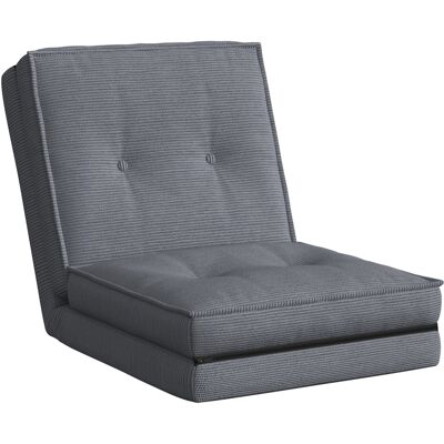Homcom Sillón de suelo plegable en terciopelo acanalado, colchón de suelo con respaldo ajustable en 5 posiciones, 59 x 230 x 15 cm, gris Aosom España Homcom Sillón de suelo plegable en terciopelo acanalado, colchón de suelo con respaldo ajustable en 5 posiciones, 59 x 230 x 15 cm, gris Aosom España
