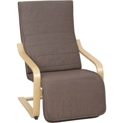Homcom Sillón de Salón con Reposapiés Ajustable Butaca Tapizada en Lino Sintético para Oficina Dormitorio 66,5x94x100cm Marrón Homcom Sillón de Salón con Reposapiés Ajustable Butaca Tapizada en Lino Sintético para Oficina Dormitorio 66,5x94x100cm Marrón