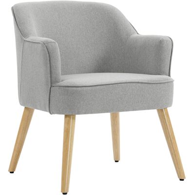 Homcom Butaca de Salón Moderna Sillón Tapizado en Lino Sintético Patas de Madera para Dormitorio Oficina 64,5x65x79,5 cm Crema Homcom Butaca de Salón Moderna Sillón Tapizado en Lino Sintético Patas de Madera para Dormitorio Oficina 64,5x65x79,5 cm Crema