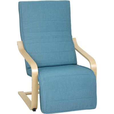 Homcom Sillón de Salón con Reposapiés Ajustable Butaca Tapizada en Lino Sintético para Oficina Dormitorio 66,5x94x100cm Azul Homcom Sillón de Salón con Reposapiés Ajustable Butaca Tapizada en Lino Sintético para Oficina Dormitorio 66,5x94x100cm Azul