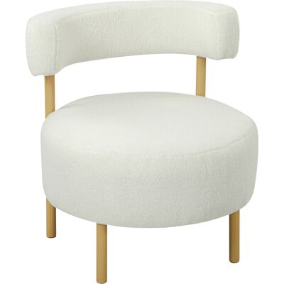 Homcom Sillón 1 plaza en tejido bouclé, sillón de salón acolchado con respaldo curvado, asiento amplio, 67x67x71cm, crema Homcom Sillón 1 plaza en tejido bouclé, sillón de salón acolchado con respaldo curvado, asiento amplio, 67x67x71cm, crema