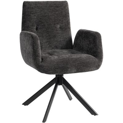 Homcom Sillón tapizado, sillón de acento, diseño moderno, giratorio, hasta 120 kg, negro Homcom Sillón tapizado, sillón de acento, diseño moderno, giratorio, hasta 120 kg, negro