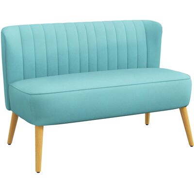 Homcom Sofá diseño retro 2 plazas, patas de madera, 117 cm x 56,5 cm x 77 cm, Verde Homcom Sofá diseño retro 2 plazas, patas de madera, 117 cm x 56,5 cm x 77 cm, Verde