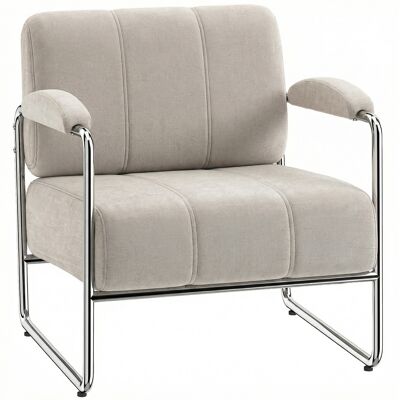 Homcom Butaca de salón y butaca de dormitorio en chenilla suave, beige Aosom España Homcom Butaca de salón y butaca de dormitorio en chenilla suave, beige Aosom España
