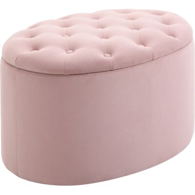Pouf de almacenamiento Rosa Homcom - Asiento decorativo Pouf de almacenamiento Rosa Homcom - Asiento decorativo