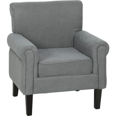 Homcom Butaca de Salón Tapizada en Tela Sillón Relax con Reposabrazos Asiento Extraíble para Dormitorio 79x72,5x88 cm Gris Homcom Butaca de Salón Tapizada en Tela Sillón Relax con Reposabrazos Asiento Extraíble para Dormitorio 79x72,5x88 cm Gris