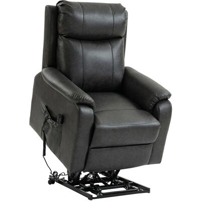 Homcom Sillón elevador y relax para personas mayores, Sillón elevador eléctrico de piel sintética con doble motor, cojines con muelles, Negro Aosom España Homcom Sillón elevador y relax para personas mayores, Sillón elevador eléctrico de piel sintética con doble motor, cojines con muelles, Negro Aosom España