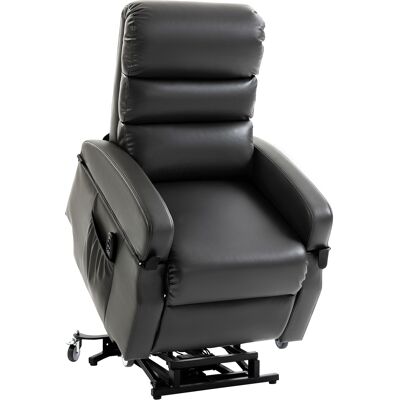 Homcom Sillón de TV con ayuda para levantarse, sillón relax eléctrico con mando a distancia, reposapiés, función reclinable, gris oscuro Aosom España Homcom Sillón de TV con ayuda para levantarse, sillón relax eléctrico con mando a distancia, reposapiés, función reclinable, gris oscuro Aosom España